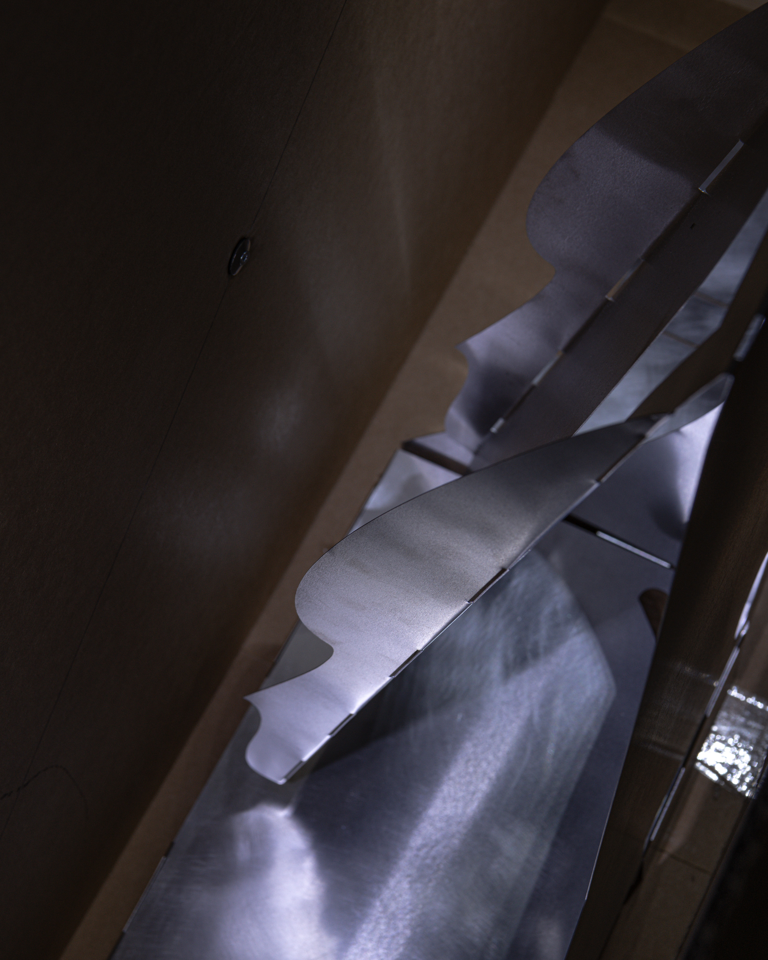 Markus Sworcik, Faltung (f7), Aluminium, Cardboard, Wood, 2026