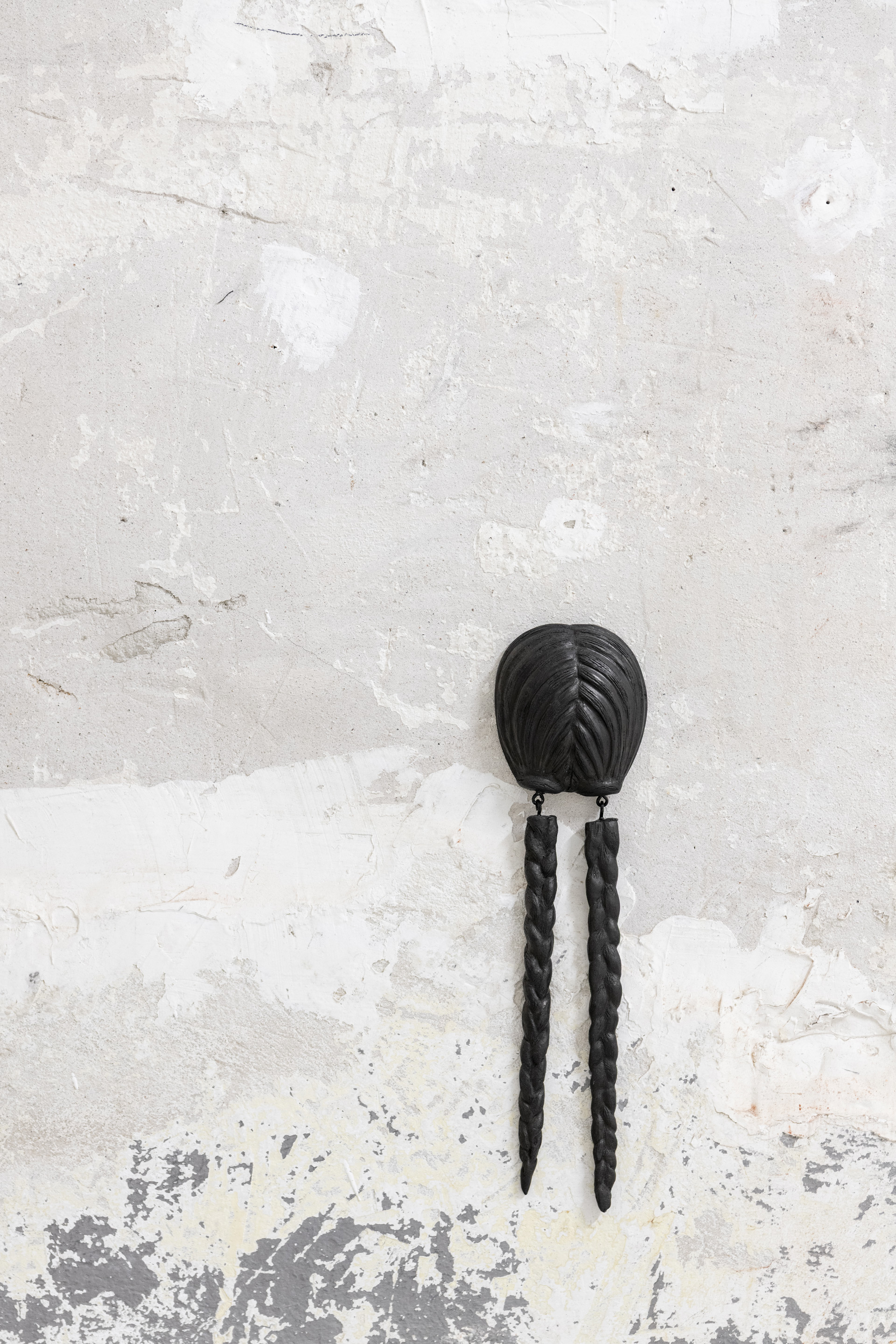 Céline Struger. Little Sister (study) wallpiece, ceramics, 37 x 17 x 4 cm, 2025