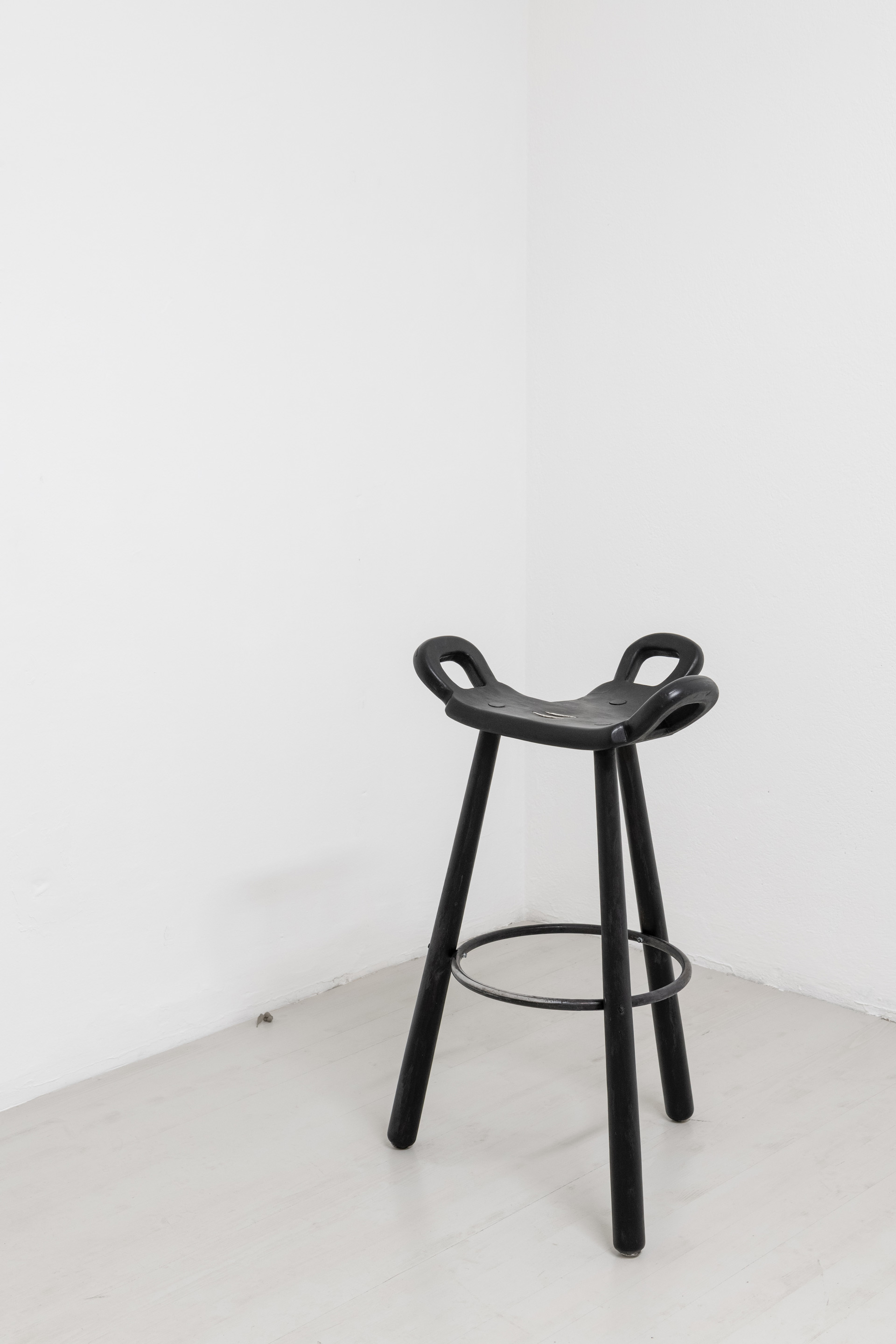 Céline Struger. Let the Right One In, stool, silvered tin, 85 x 52 x 54 cm, 2025